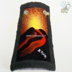 Apri scheda prodotto: Tegolina decorata con l`Etna in eruzione 